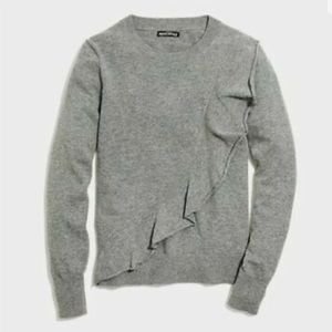 NWT J Crew Factory ruffle sweater size XS, gray